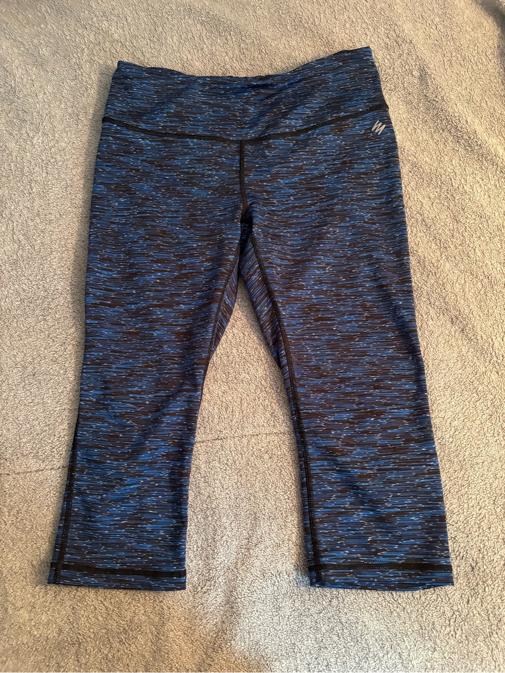 Nicole Miller Active Blue Cropped Capri Leggings Small Athletic Relax